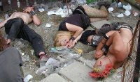 A picture of drunk punks passed out.