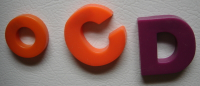 OCD letters on the refridgerator. OCD letters on the refrigerator.